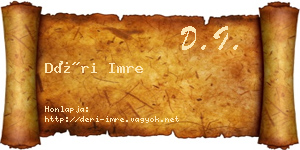 Déri Imre névjegykártya